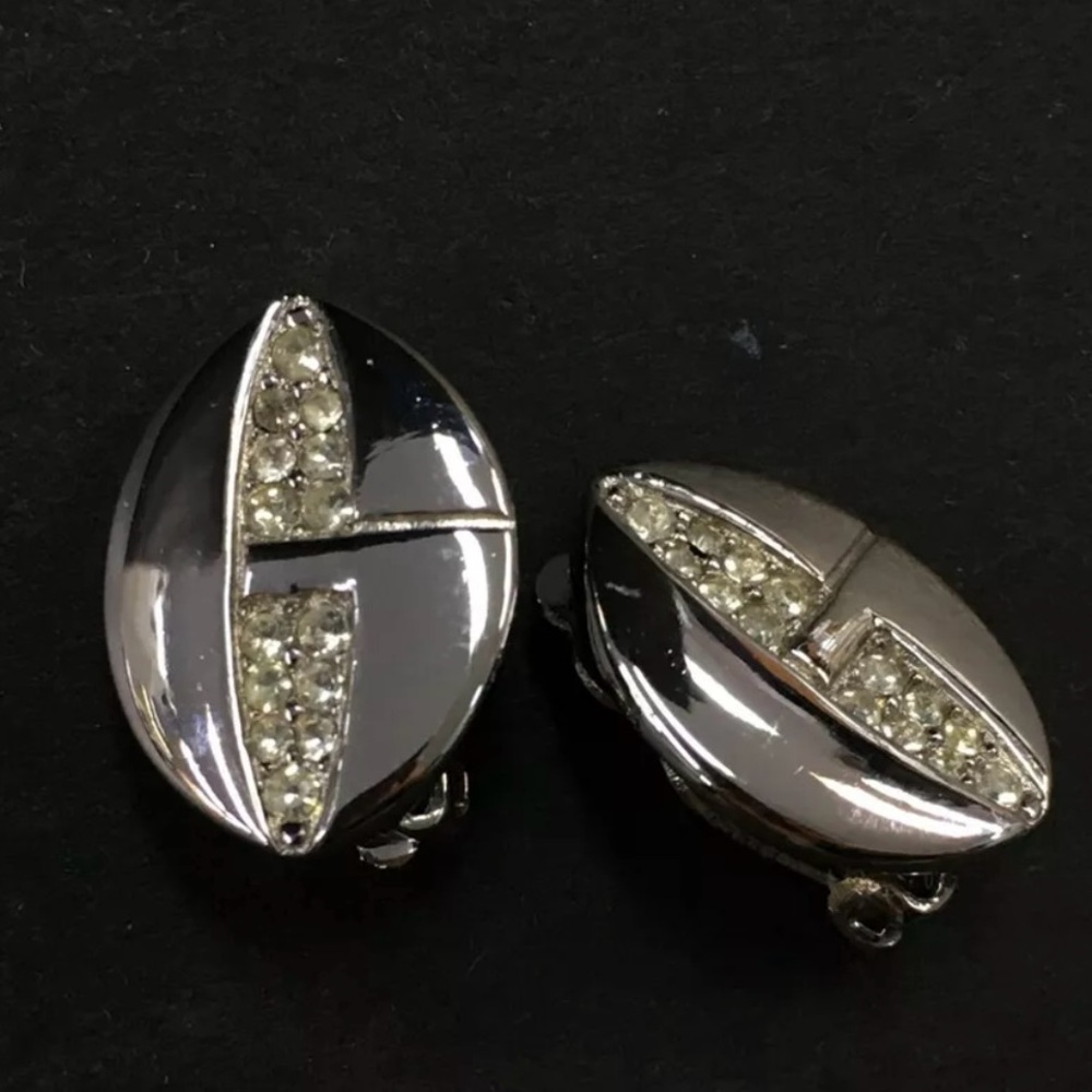 Givenchy Vintage Rhinestone Clip-on Earrings - Picture 4 of 7